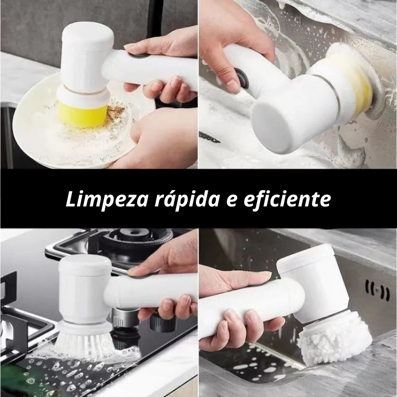 Escova de limpeza elétrica multifuncional